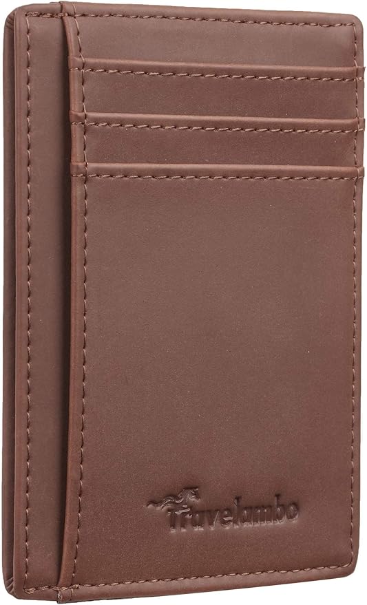 Travelambo Slim RFID Leather Wallet – Front Pocket Card Holder