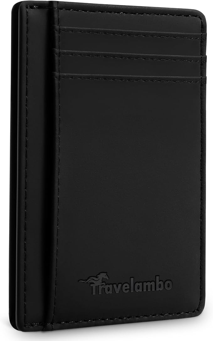 Travelambo Slim RFID Leather Wallet – Front Pocket Card Holder